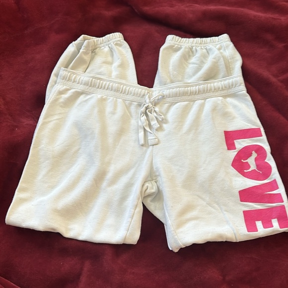Vintage LOVE PINK Joggers Y2K RARE- White - Picture 5 of 10